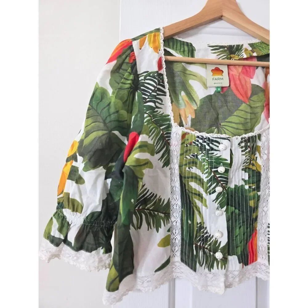 FARM Rio Multicolor Tropical Blouse M - Picture 4 of 9